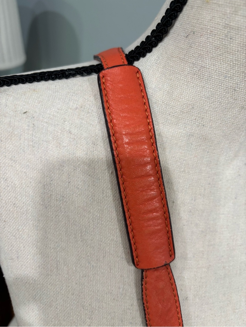 Vintage MCM Coral-Orange Leather Shoulder Satchel with Gold Hardware - Picture 14 of 16